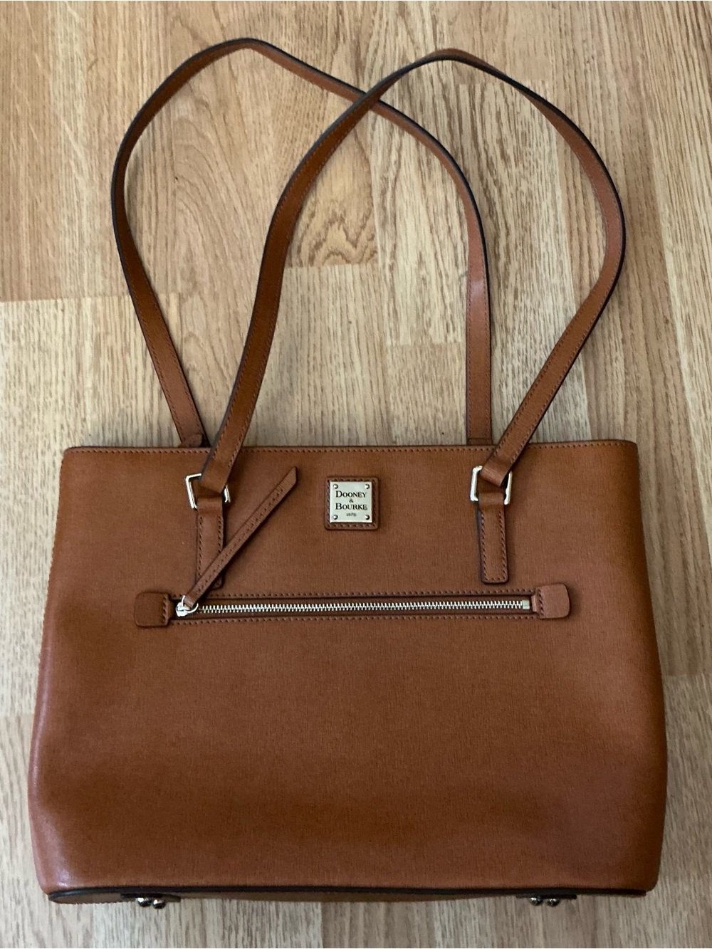 Dooney & Bourke Cognac Leather Double-Handle Tote